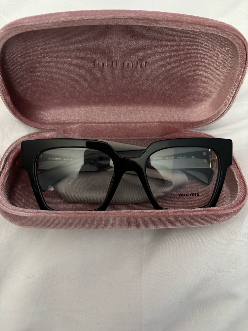 Miu Miu Black Oversized Square Acetate Sunglasses